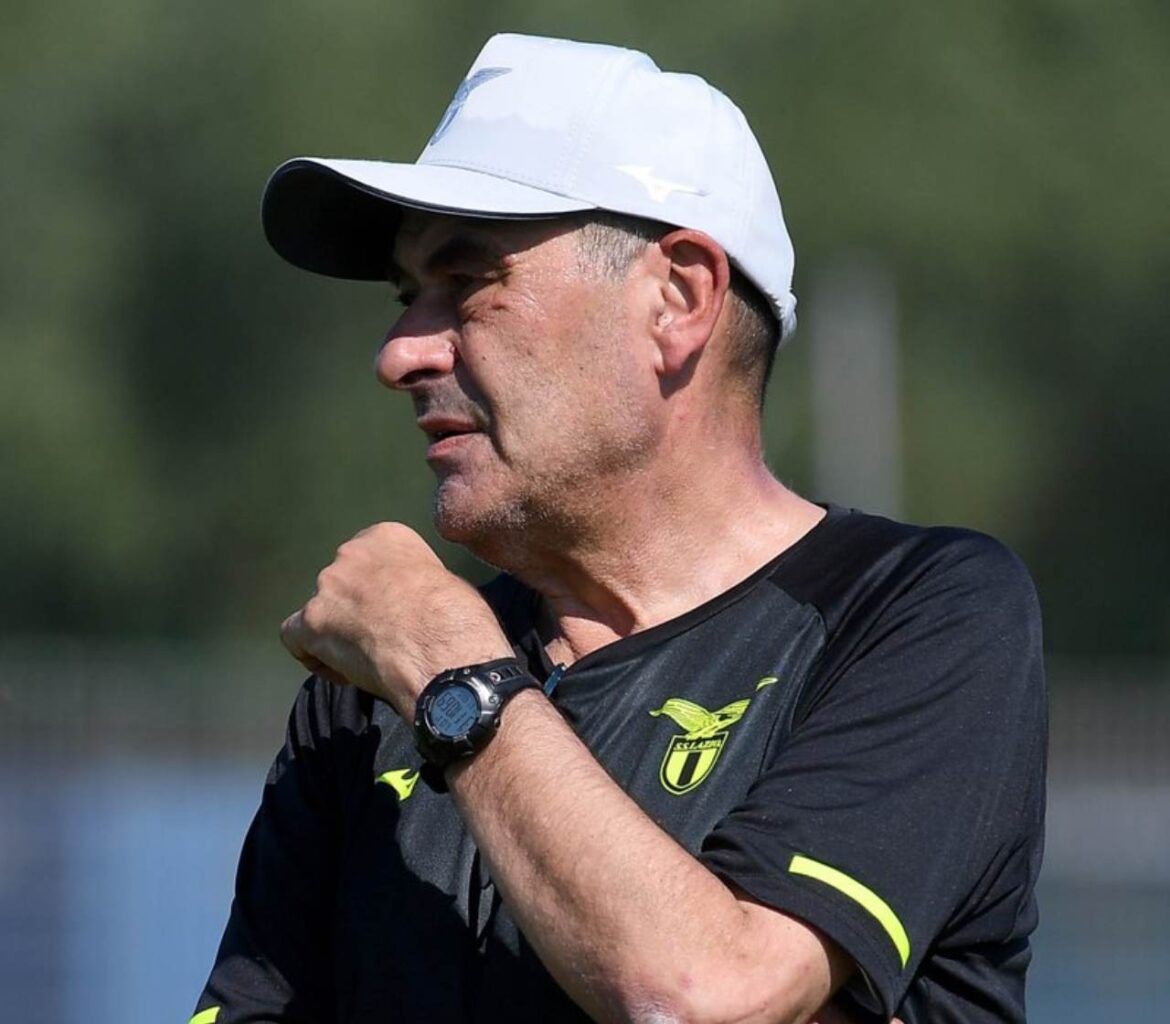 Maurizio Sarri a Formello (foto: Profilo X SS Lazio)