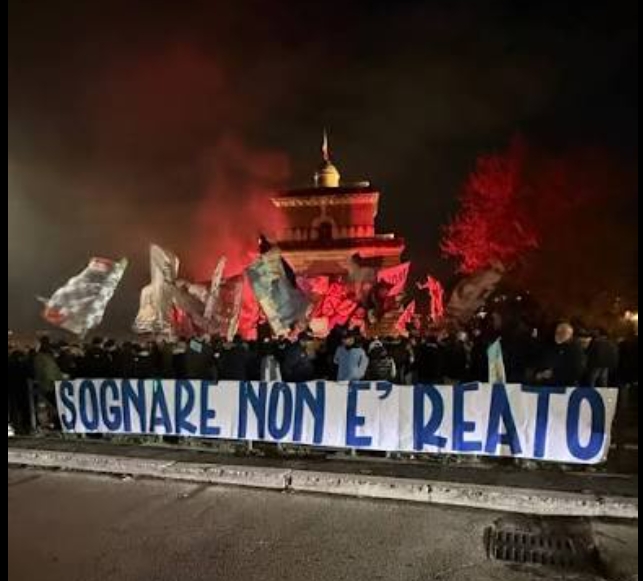Tifosi a Ponte Milvio