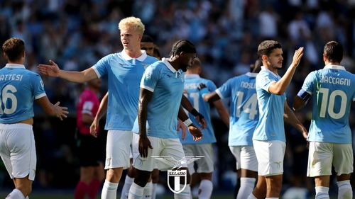 Giocatori Lazio dopo un gol